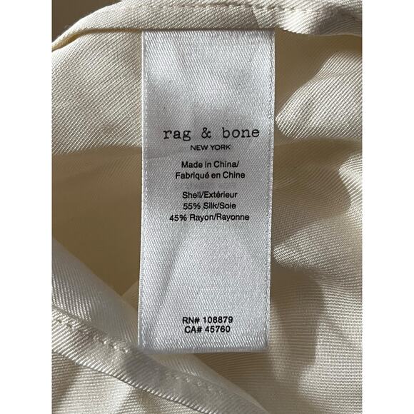 Rag & Bone top Robin silk blend blouse ivory size Medium M - Picture 7 of 7